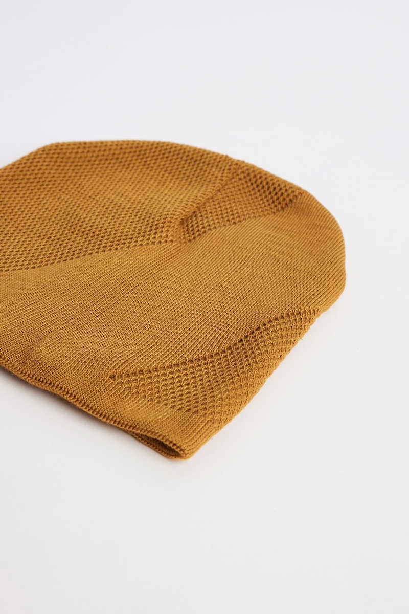 Woven Mustard Beanie