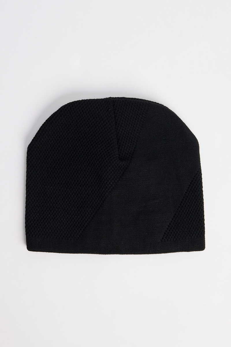 Woven Black Beanie