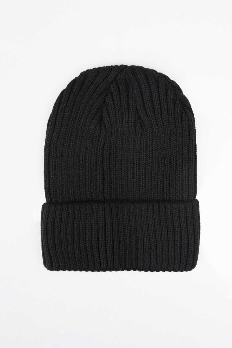 Woven Black Beanie