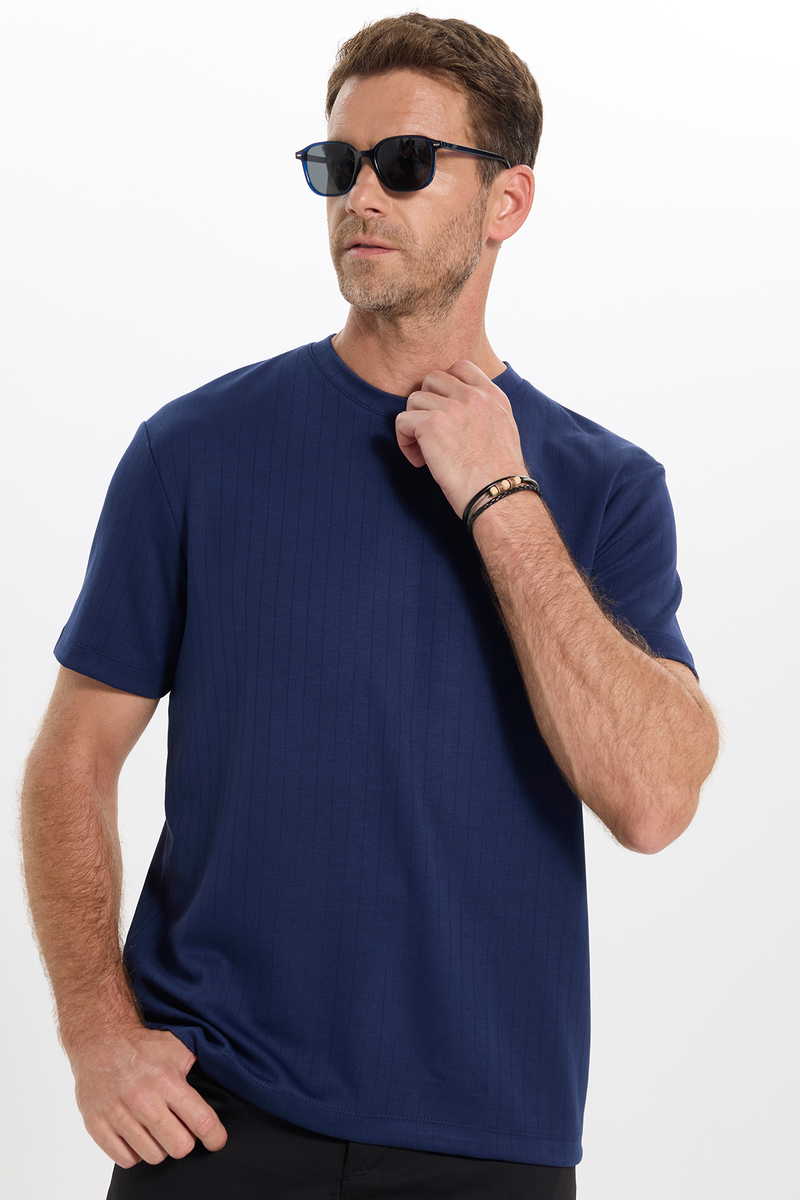 Striped Navy Blue T-Shirt Striped Navy Blue T-Shirt