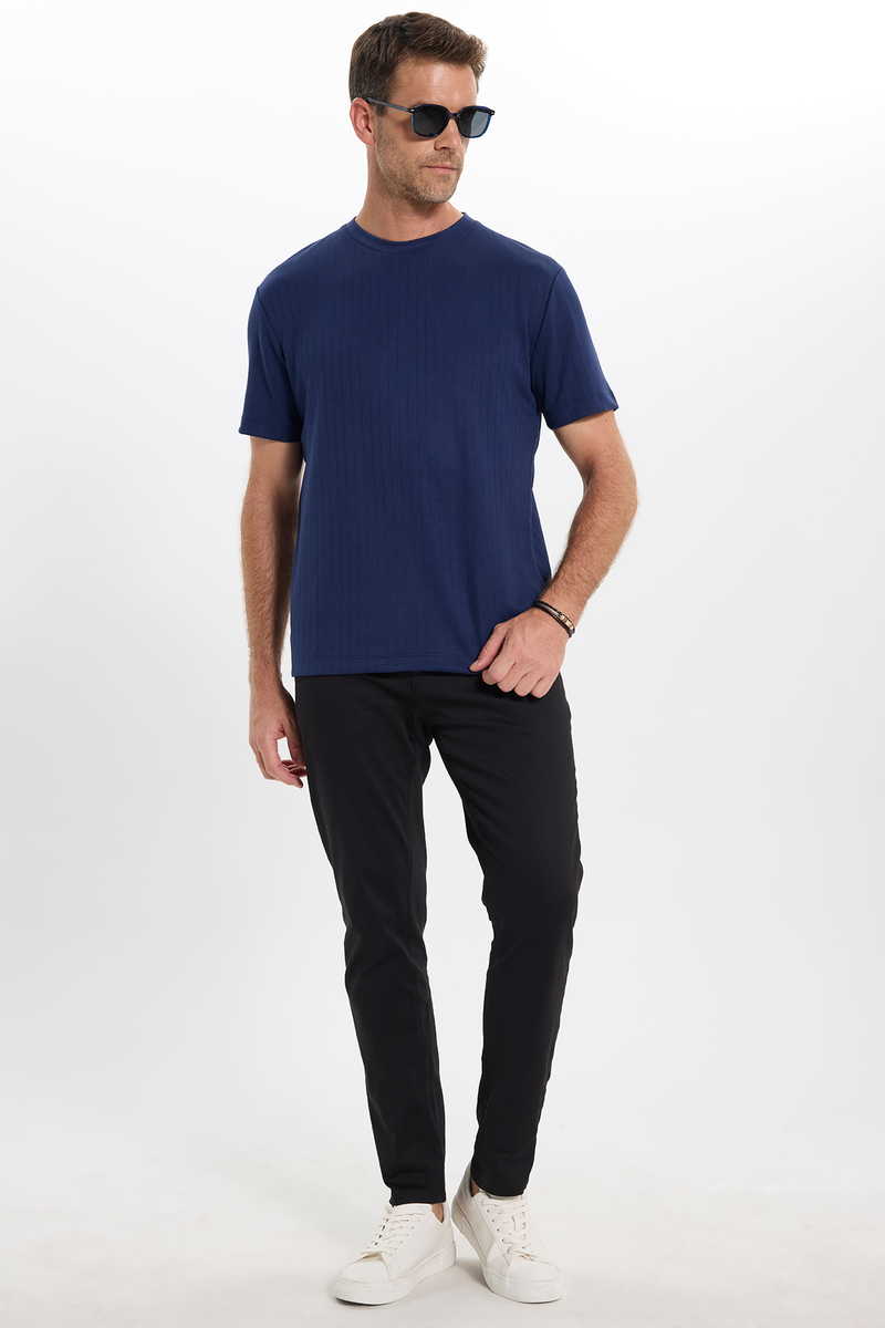 Striped Navy Blue T-Shirt Striped Navy Blue T-Shirt