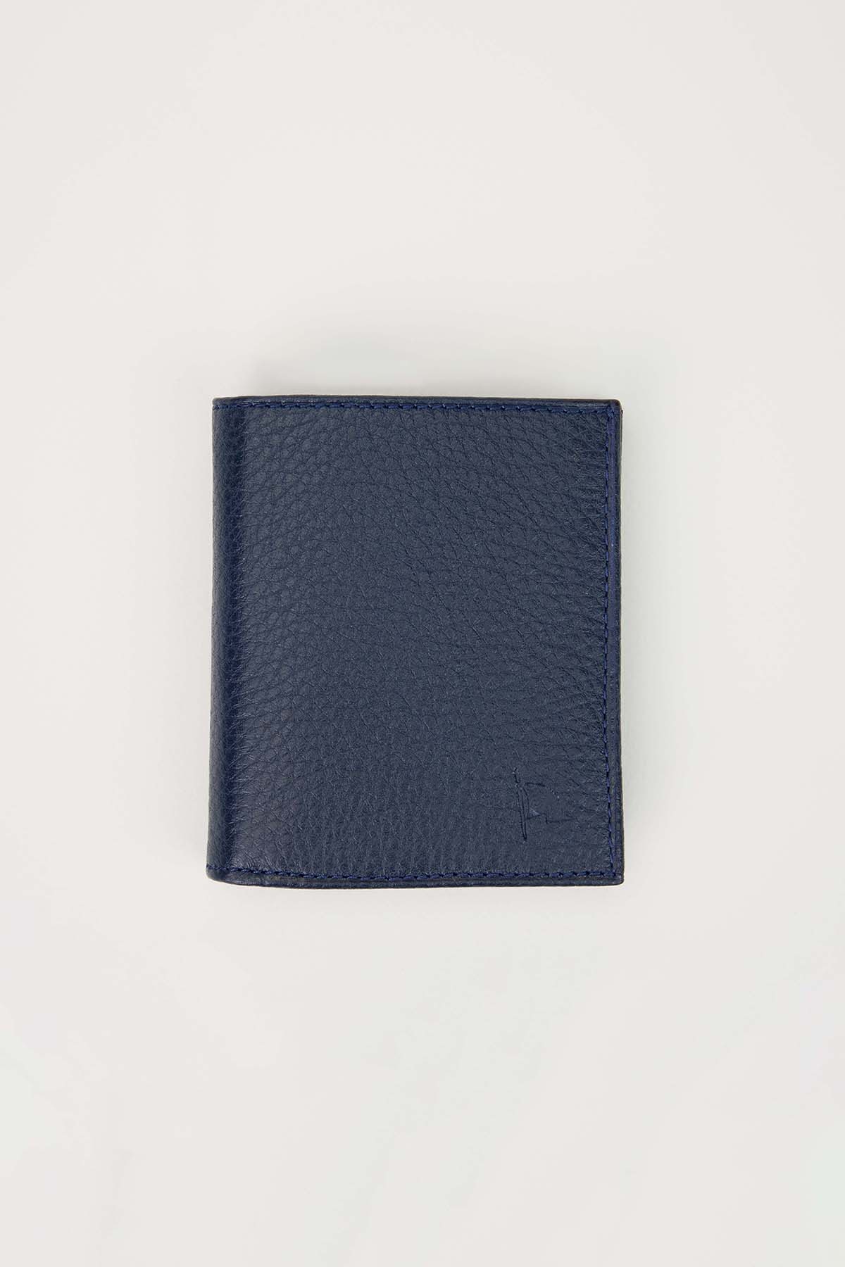 Leather Navy Blue Wallet