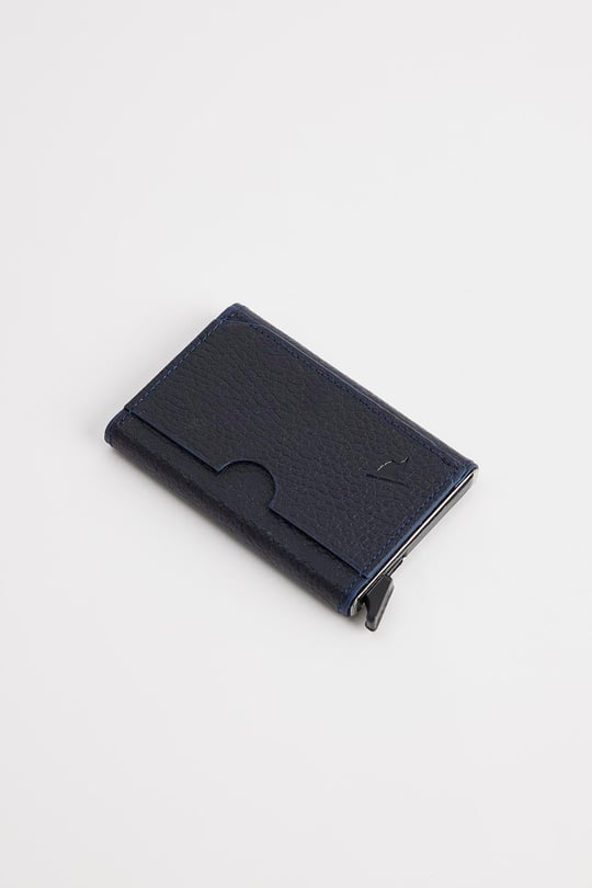 Leather Navy Blue Wallet