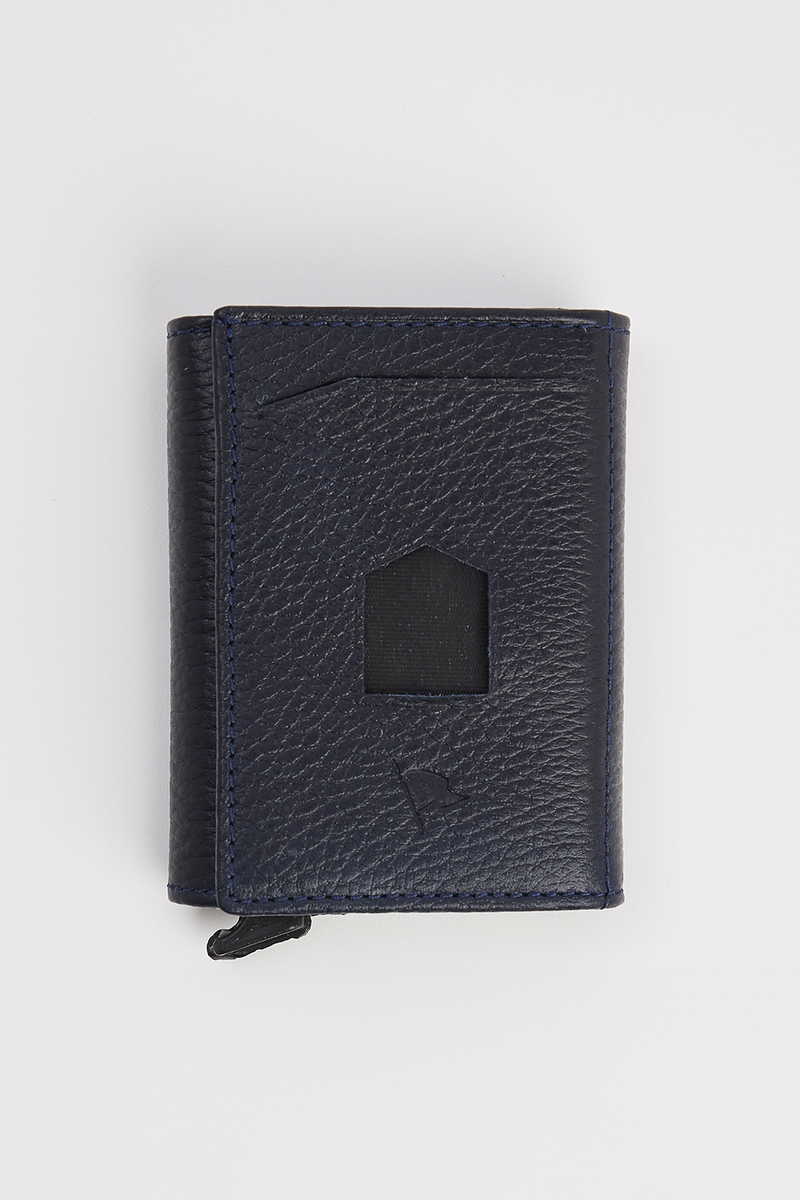 Leather Navy Blue Wallet