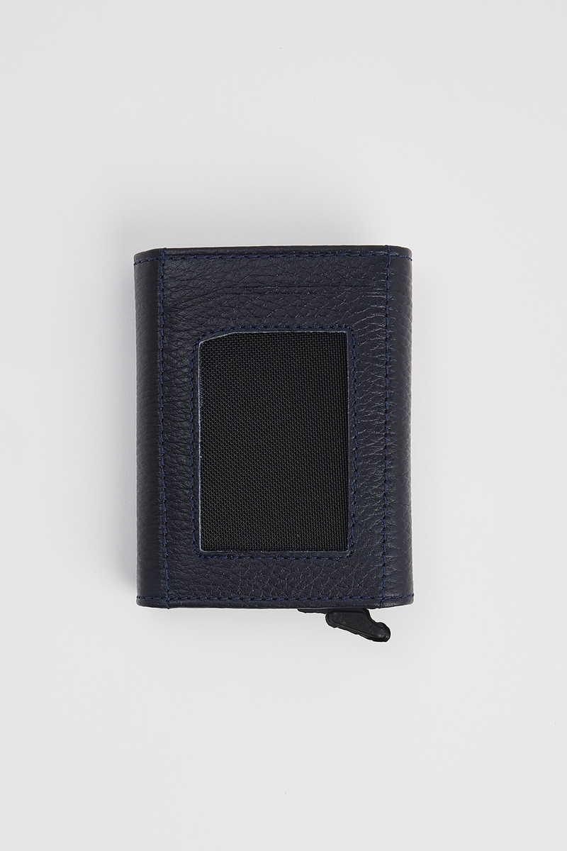 Leather Navy Blue Wallet