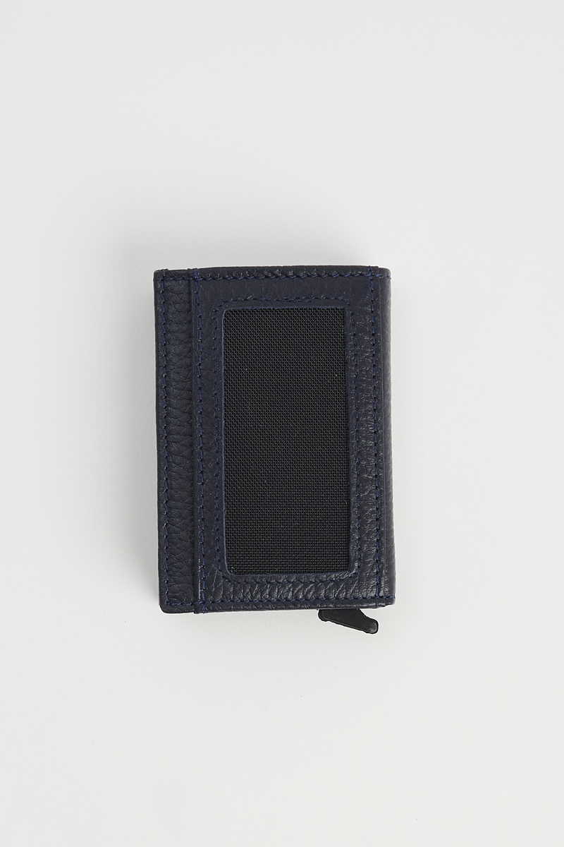 Leather Navy Blue Wallet