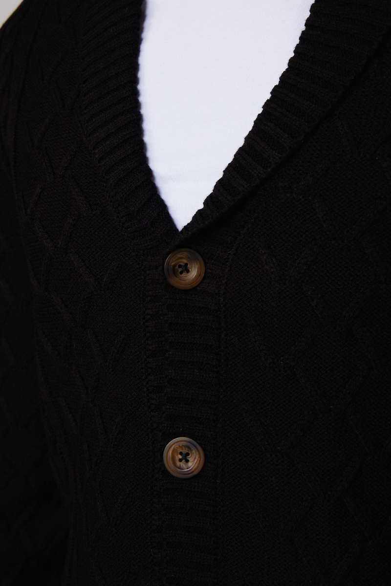 Patterned Black Cardigan