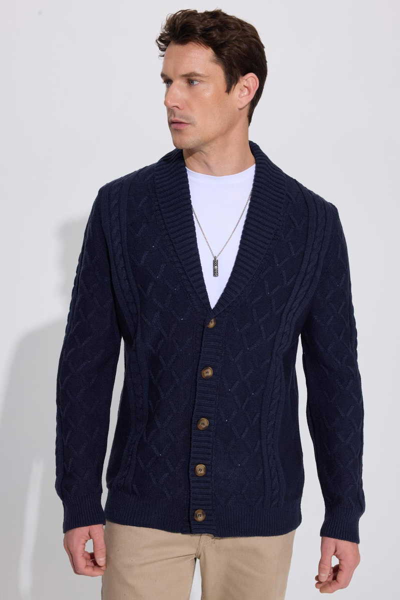 Sa šarom Mornarsko plava Kardigan Sa šarom Mornarsko plava Kardigan