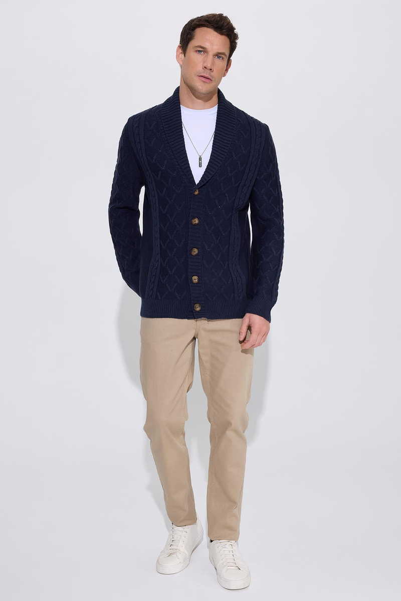 Sa šarom Mornarsko plava Kardigan Sa šarom Mornarsko plava Kardigan