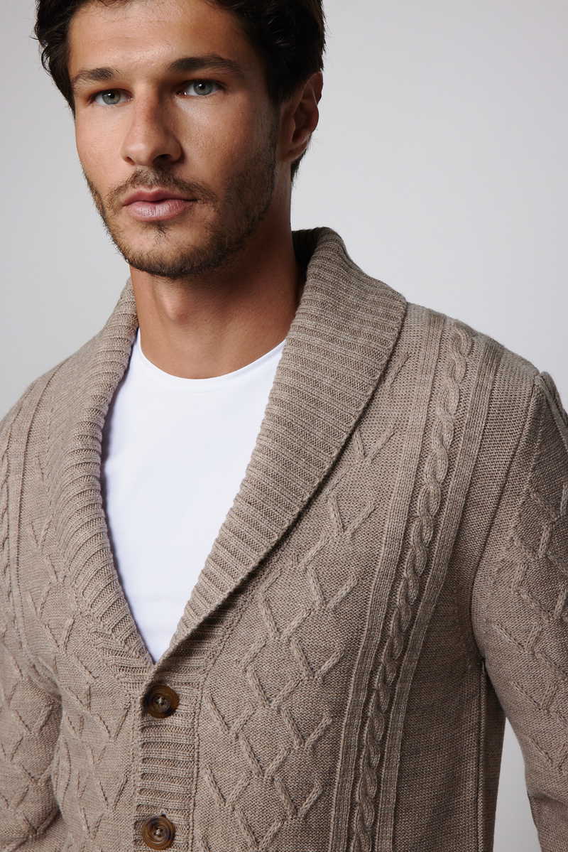 Patterned Brown Cardigan