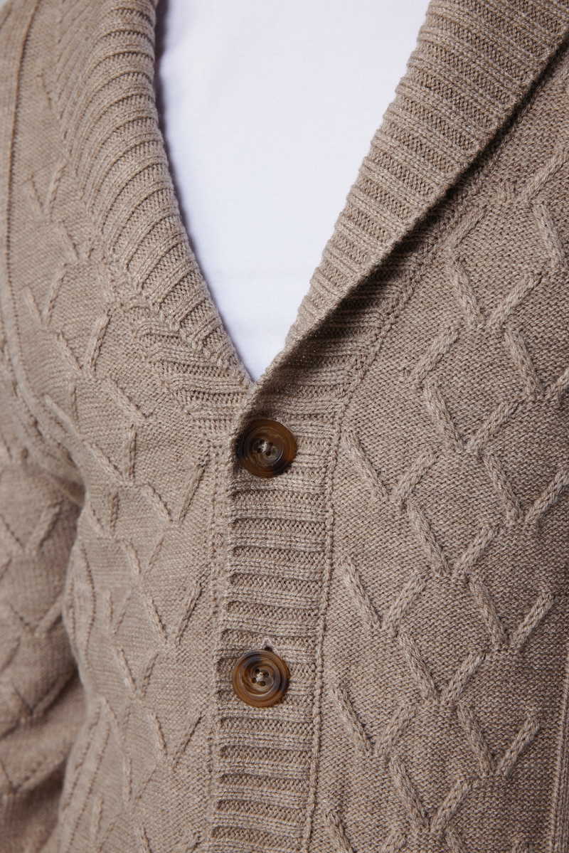 Patterned Brown Cardigan