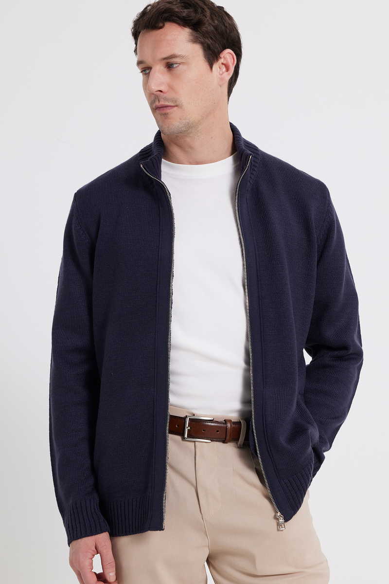 Plain Navy Blue Cardigan