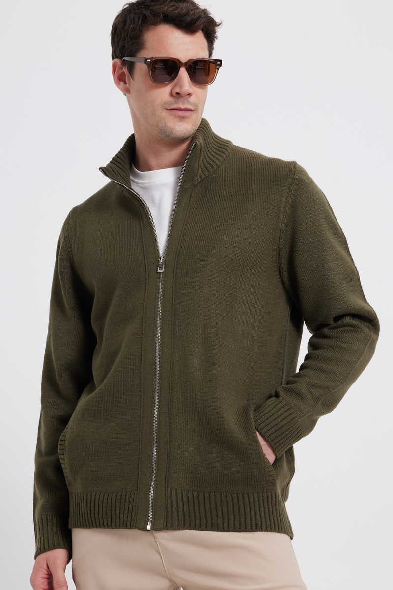 Plain Khaki Cardigan
