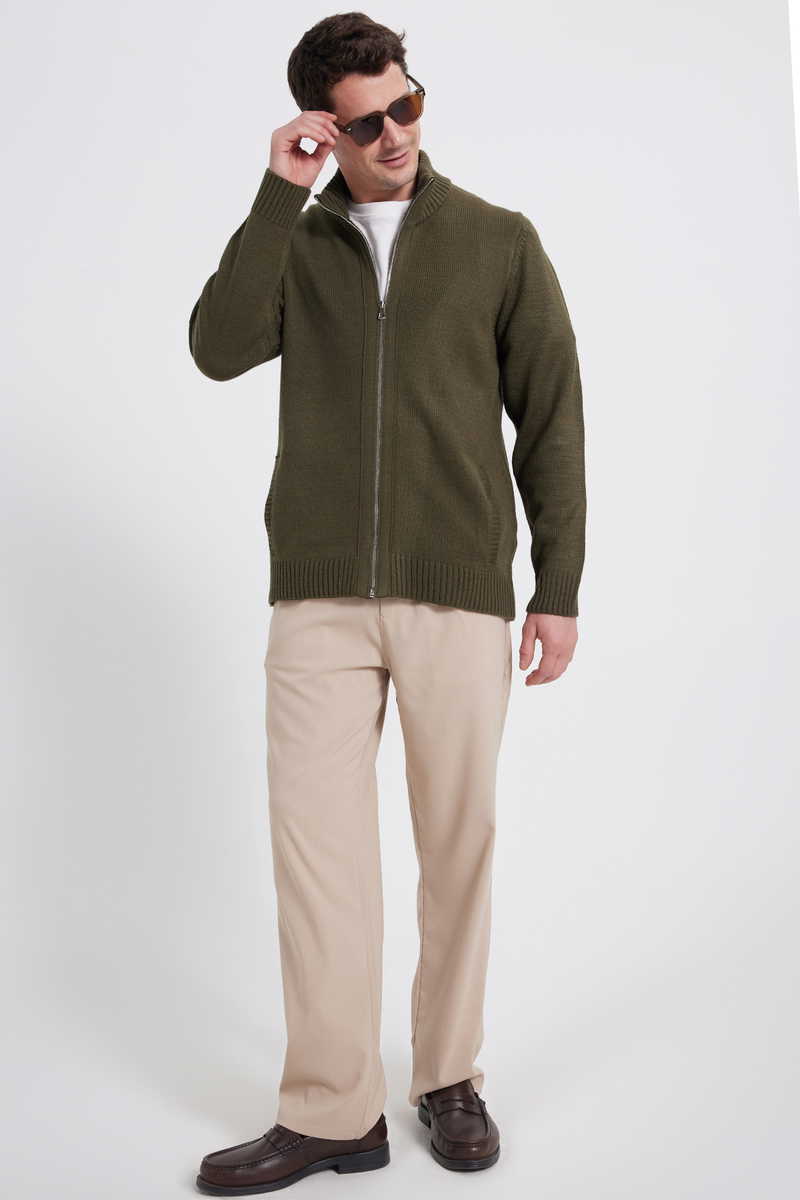 Plain Khaki Cardigan