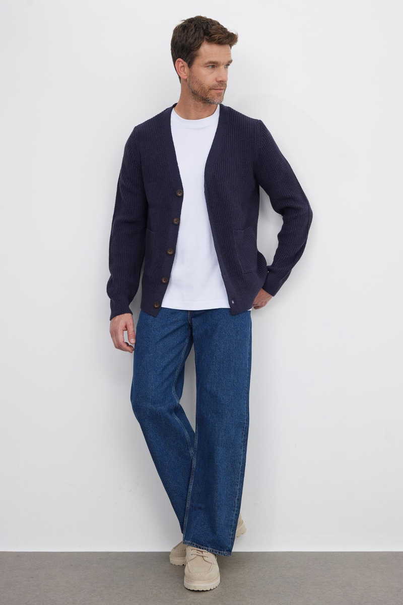 Jednobojni Mornarsko plava Kardigan Jednobojni Mornarsko plava Kardigan