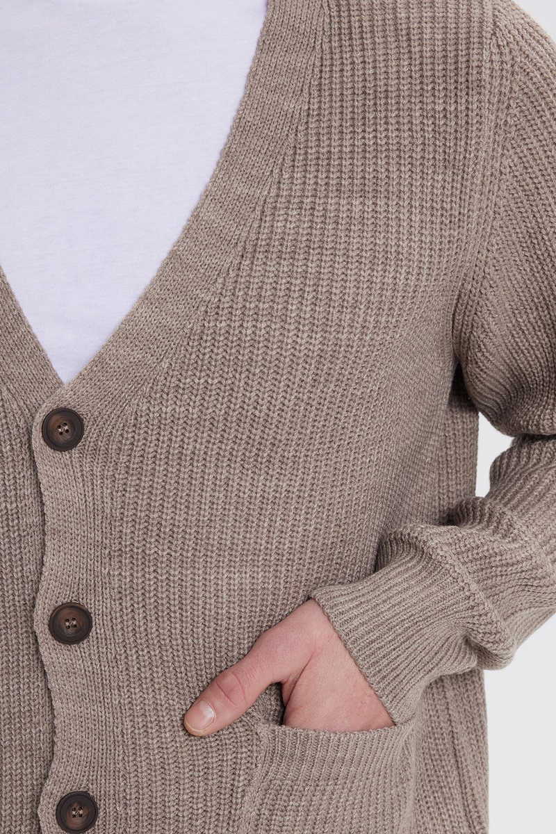 Jednobojni Braon Kardigan