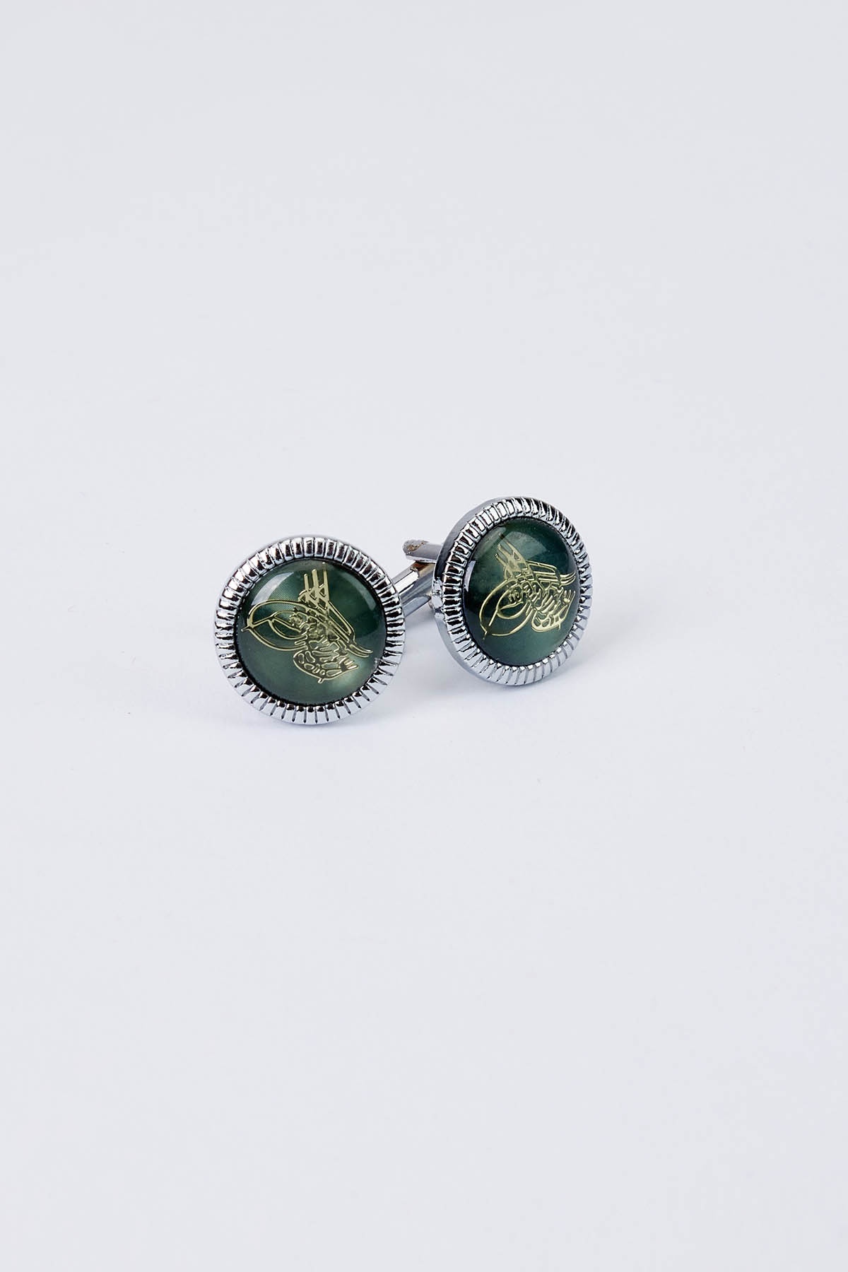 Patterned Characoal Cufflink