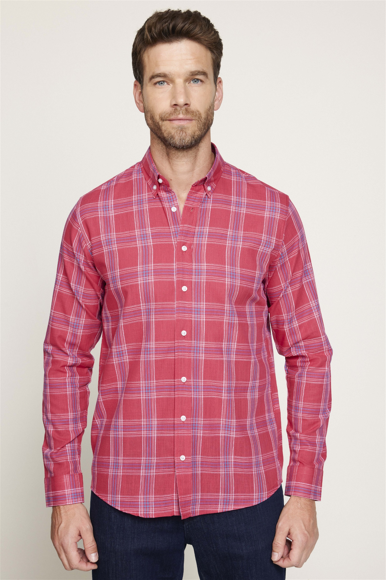 Checked Claret Red Shirt