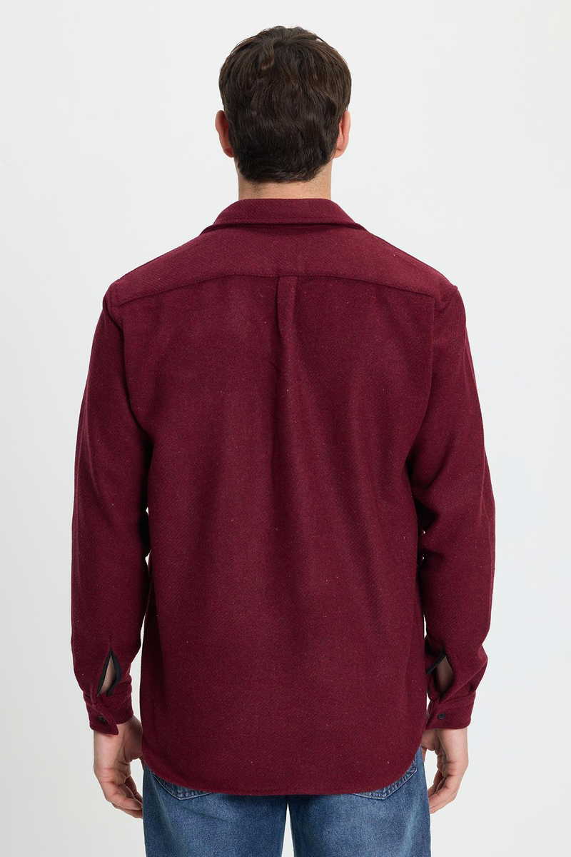 Bordó Classic Fit - Comfort Fit Téli Flanel Ing – TUDORS Bordó Classic Fit - Comfort Fit Téli Flanel Ing – TUDORS