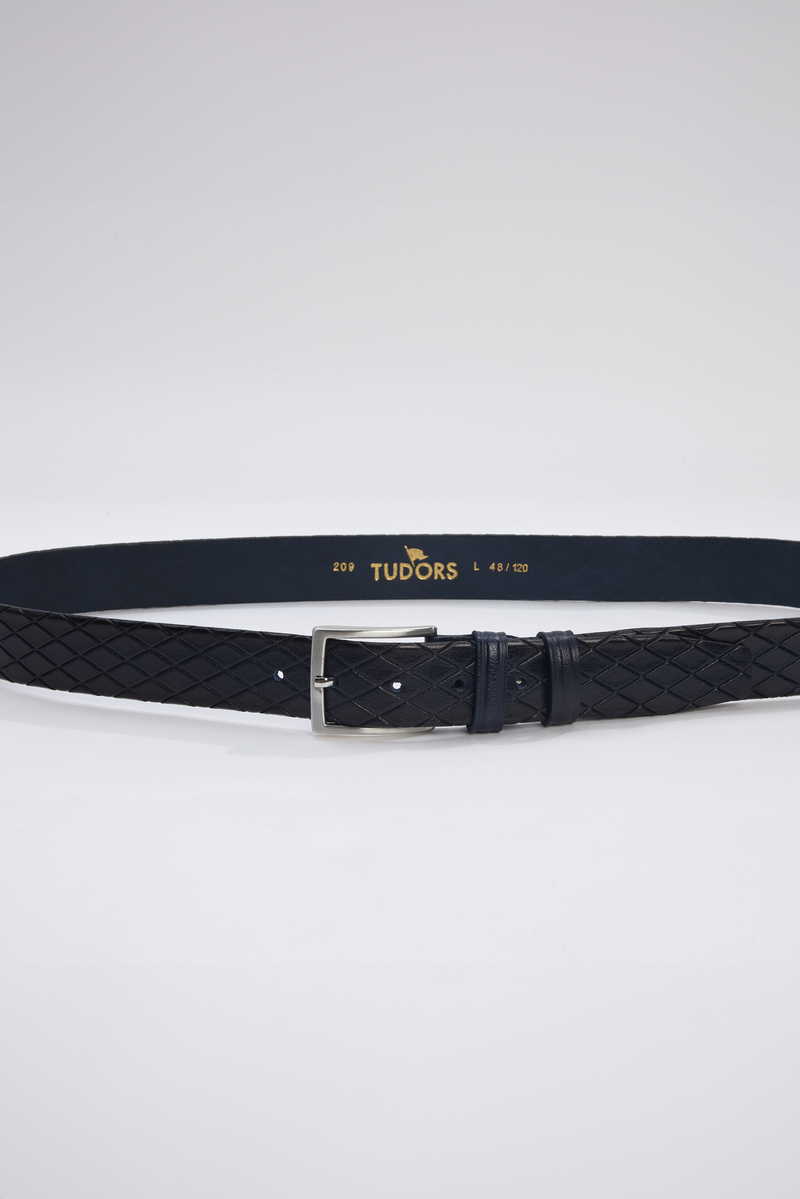 Patterned Navy Blue Belt