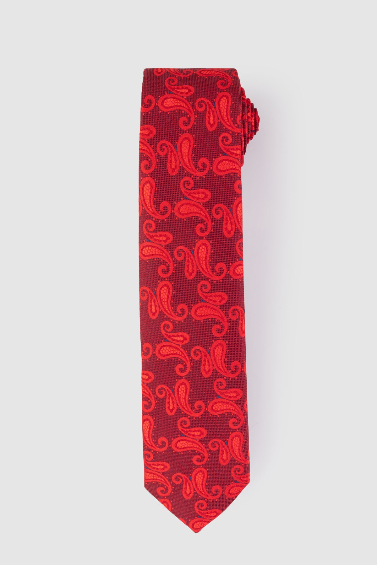 Piros színű törökmintás klasszikus nyakkendő