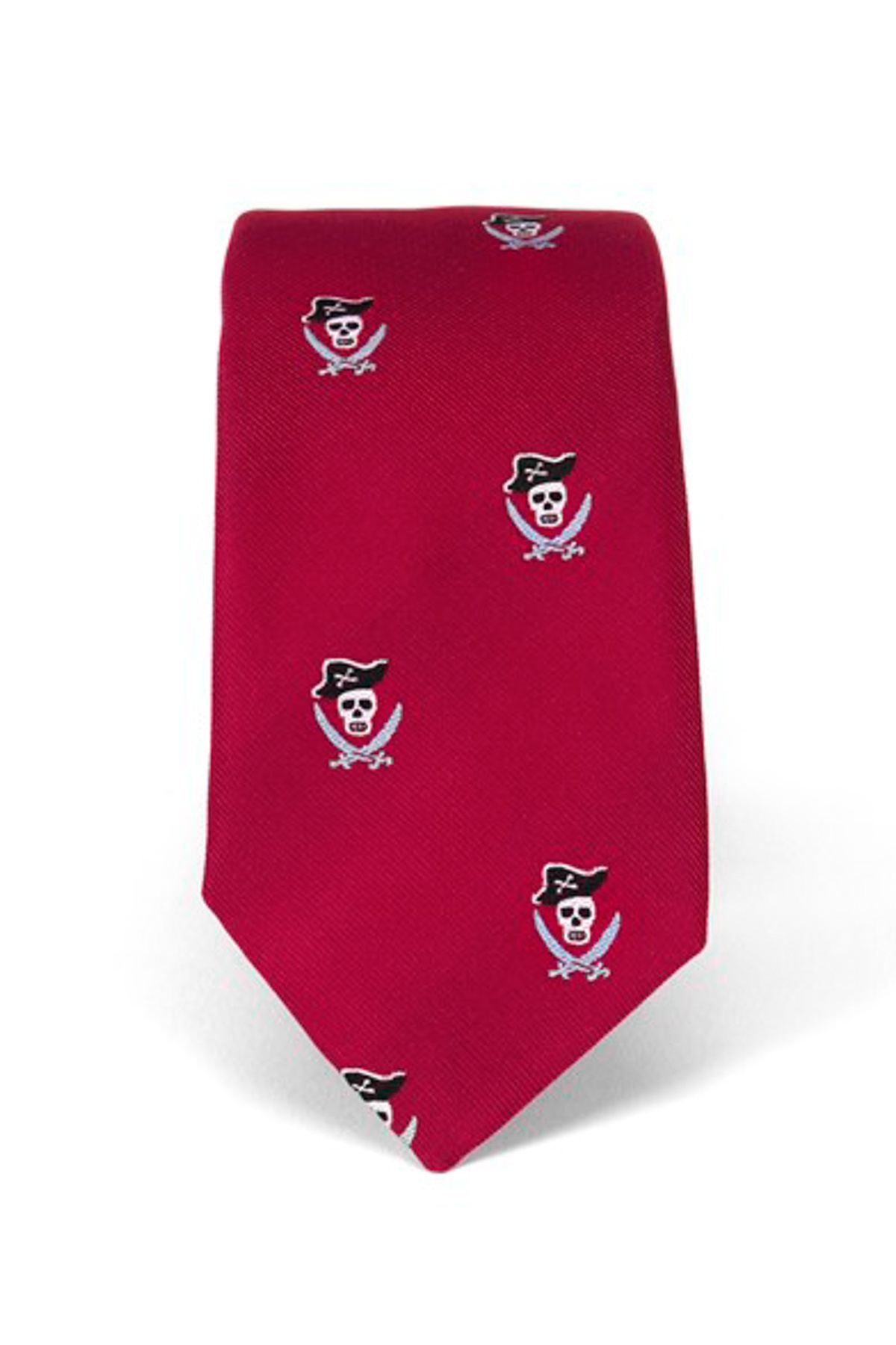 Piros színű kalóz mintás vékony nyakkendő