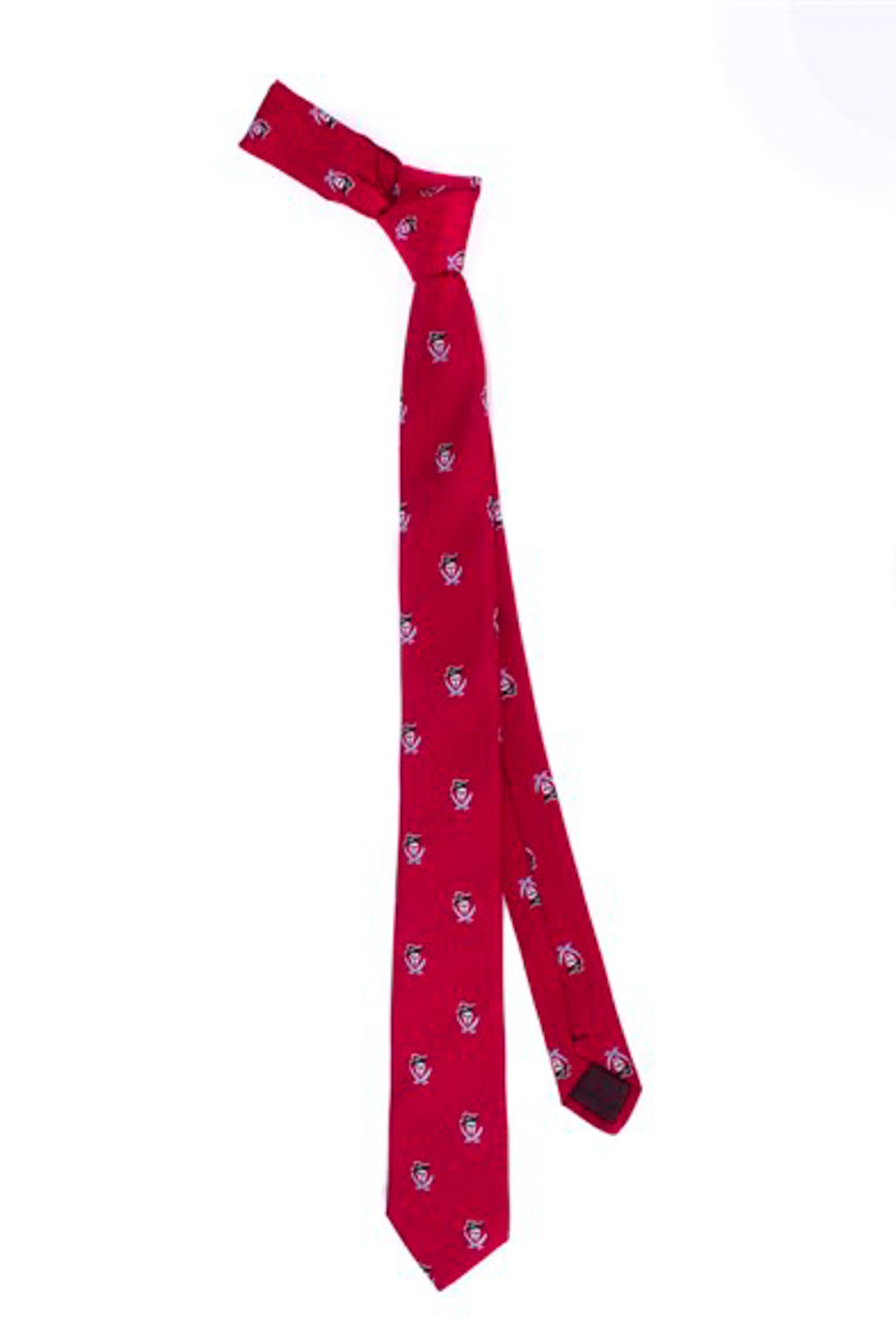 Piros színű kalóz mintás vékony nyakkendő