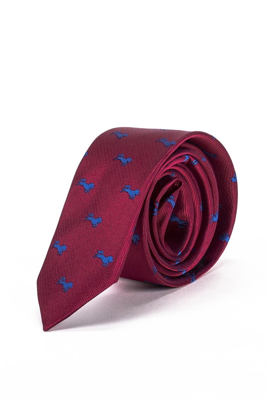 Bordó színű kék lómintás vékony nyakkendő