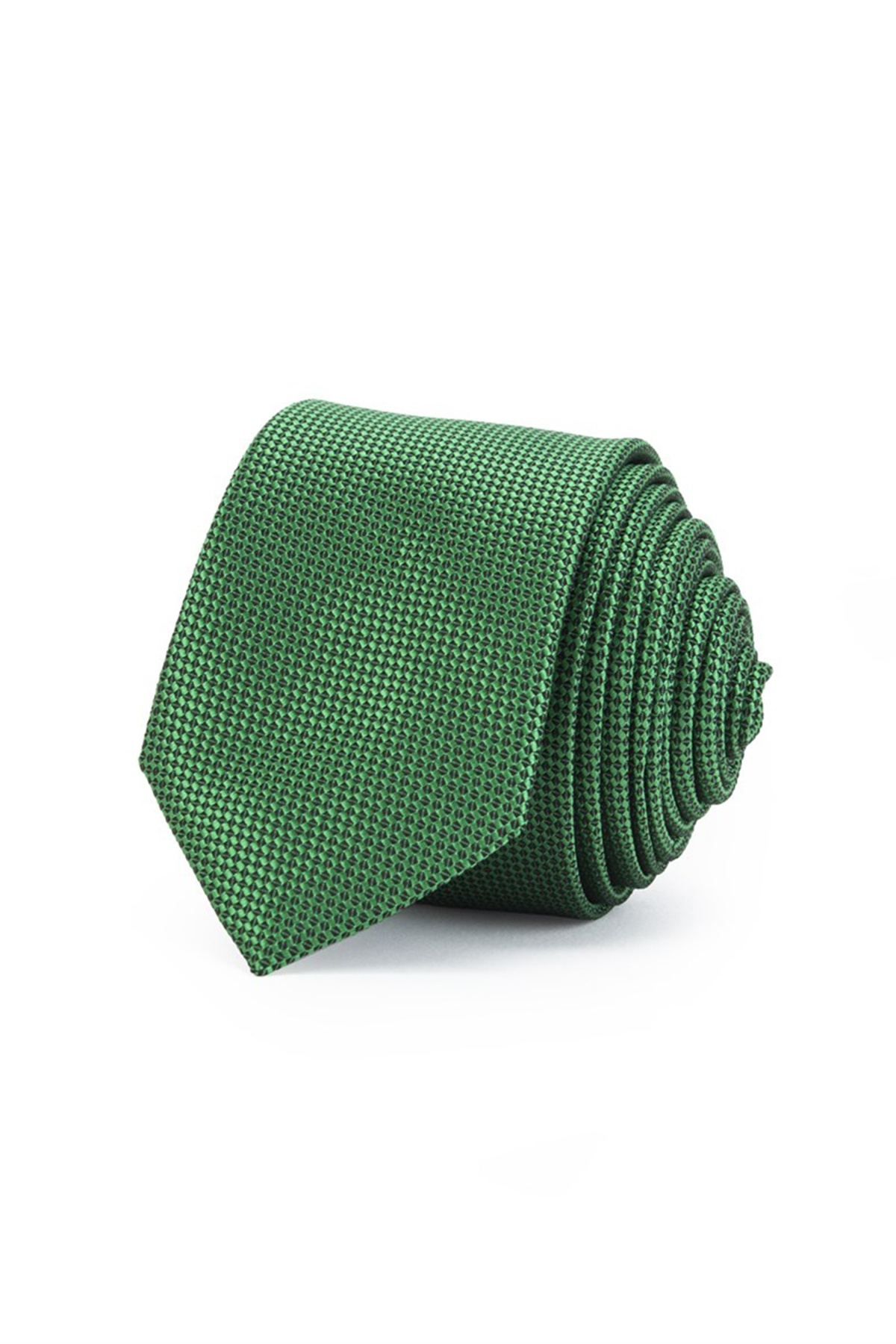 Zöld színű anyagában mintás vékony nyakkendő
