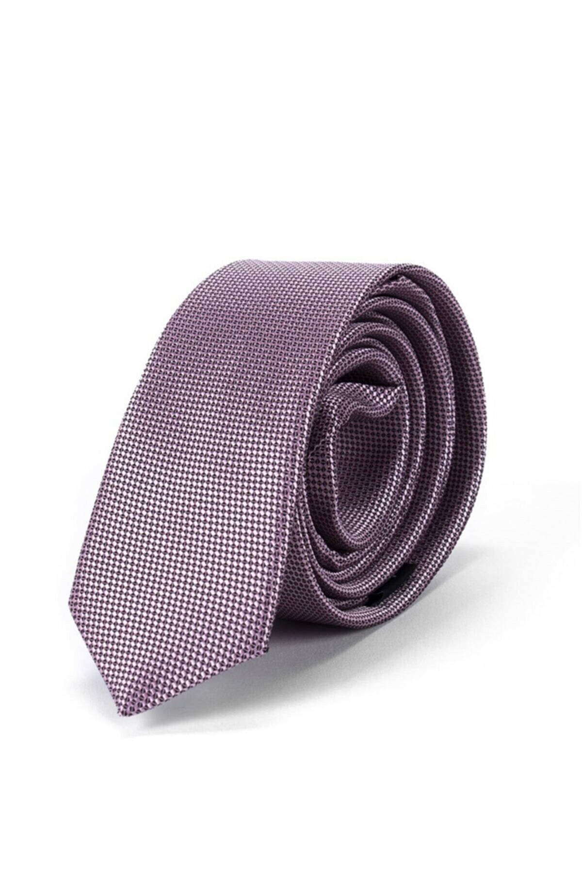 Púderrózsaszín anyagában mintás vékony nyakkendő
