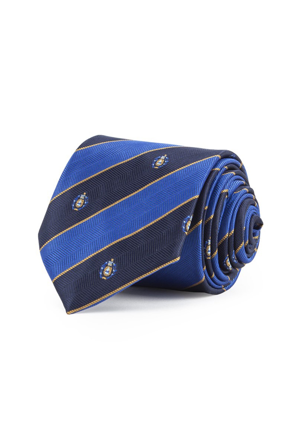 Kék csíkos klasszikus nyakkendő apró mintákkal