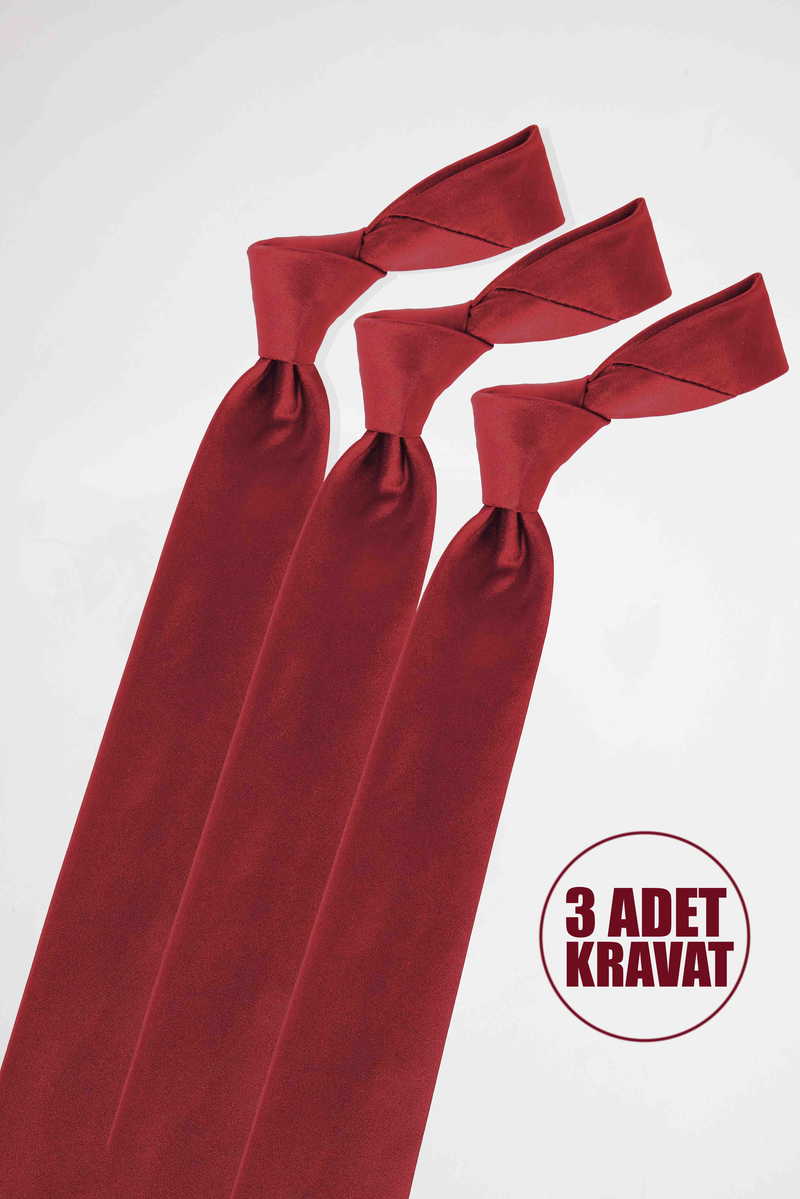 Plain Claret Red Tie