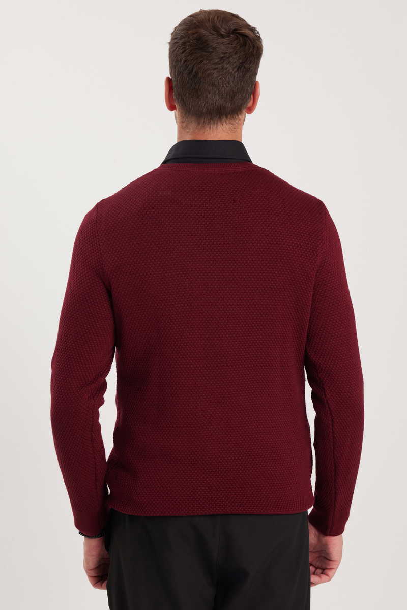 Patterned Claret Red Sweater
