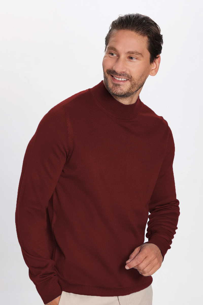 Običan Bordo Džemper