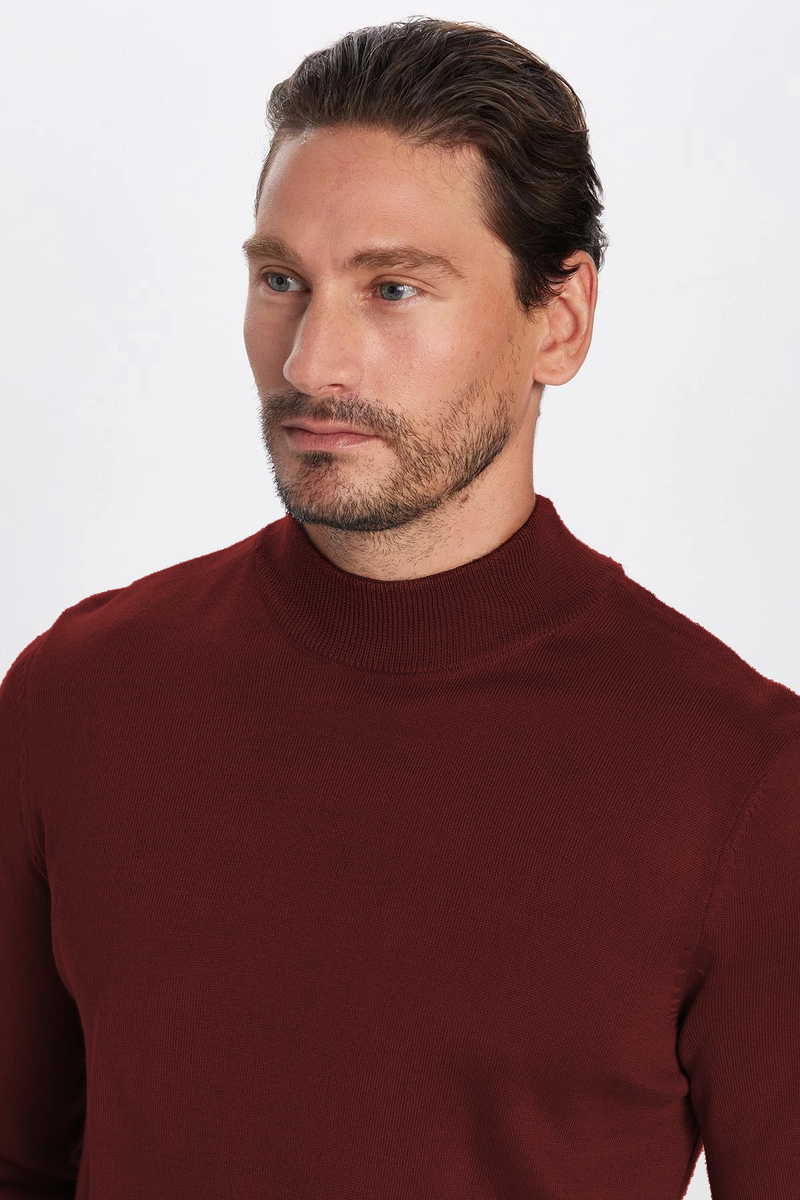 Običan Bordo Džemper