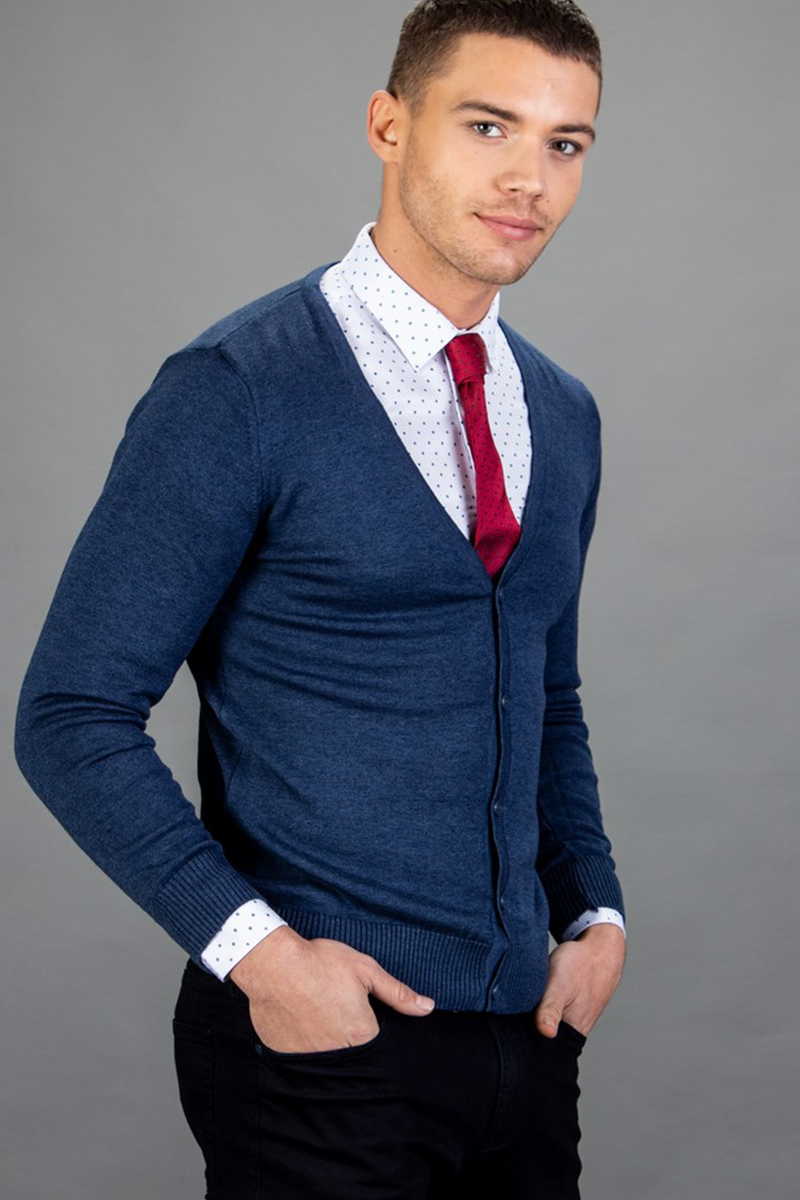 Jednobojni Indigo Kardigan