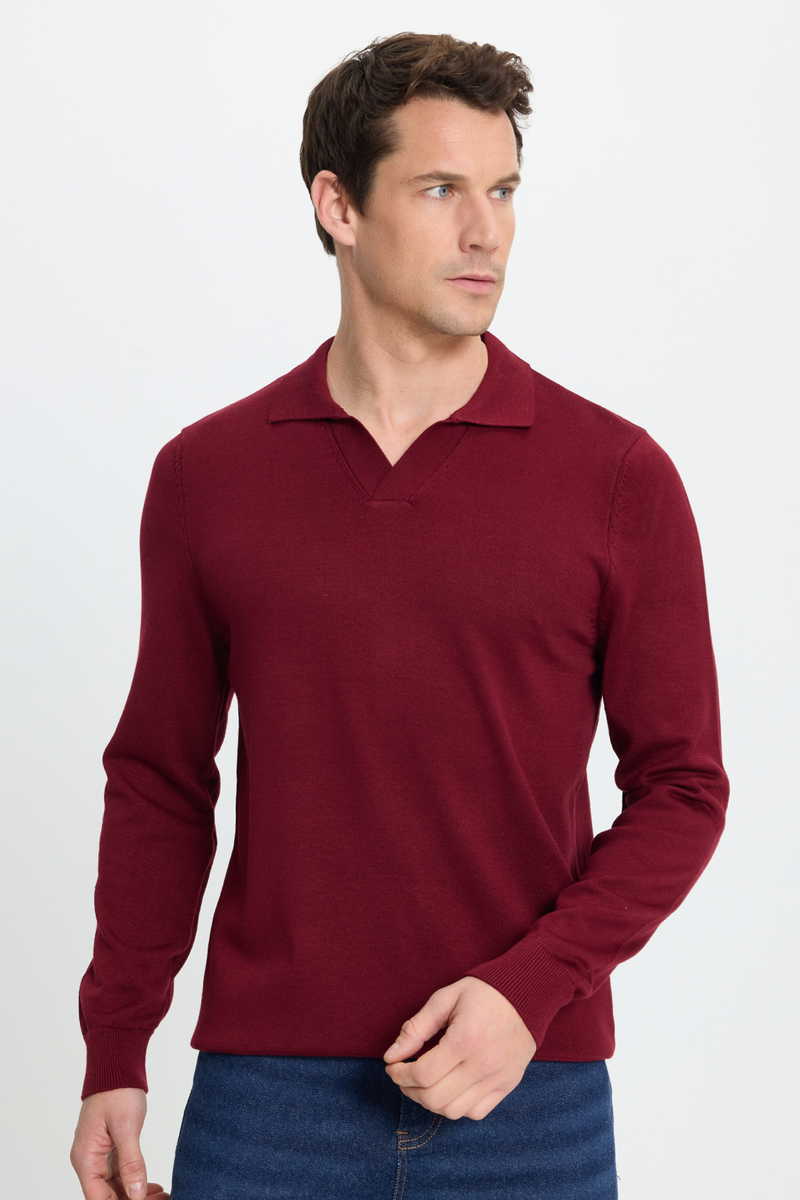 Običan Bordo Džemper
