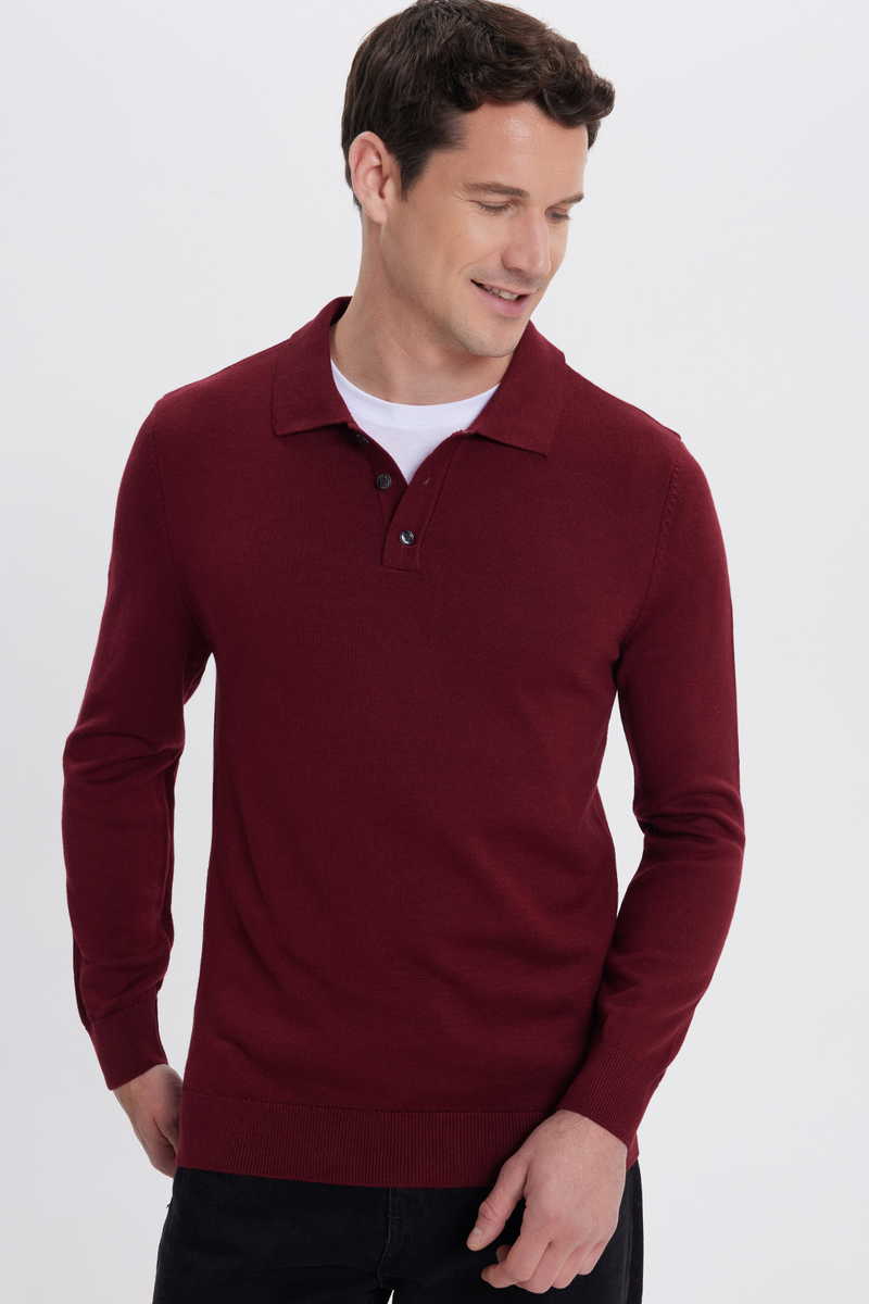 Plain Claret Red Sweater