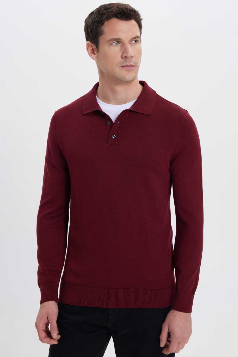 Plain Claret Red Sweater