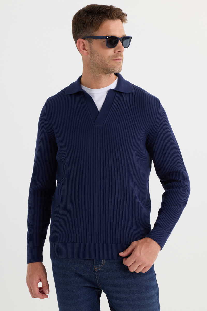 Plain Navy Blue Sweater