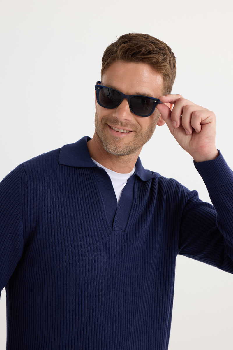 Plain Navy Blue Sweater