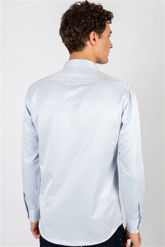 Modern - slim fit jednobojna Plava košulja