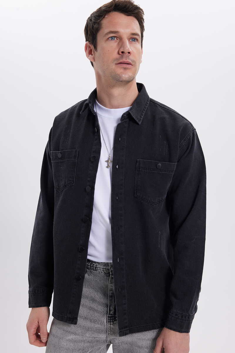 Egyszínű Fekete Ing