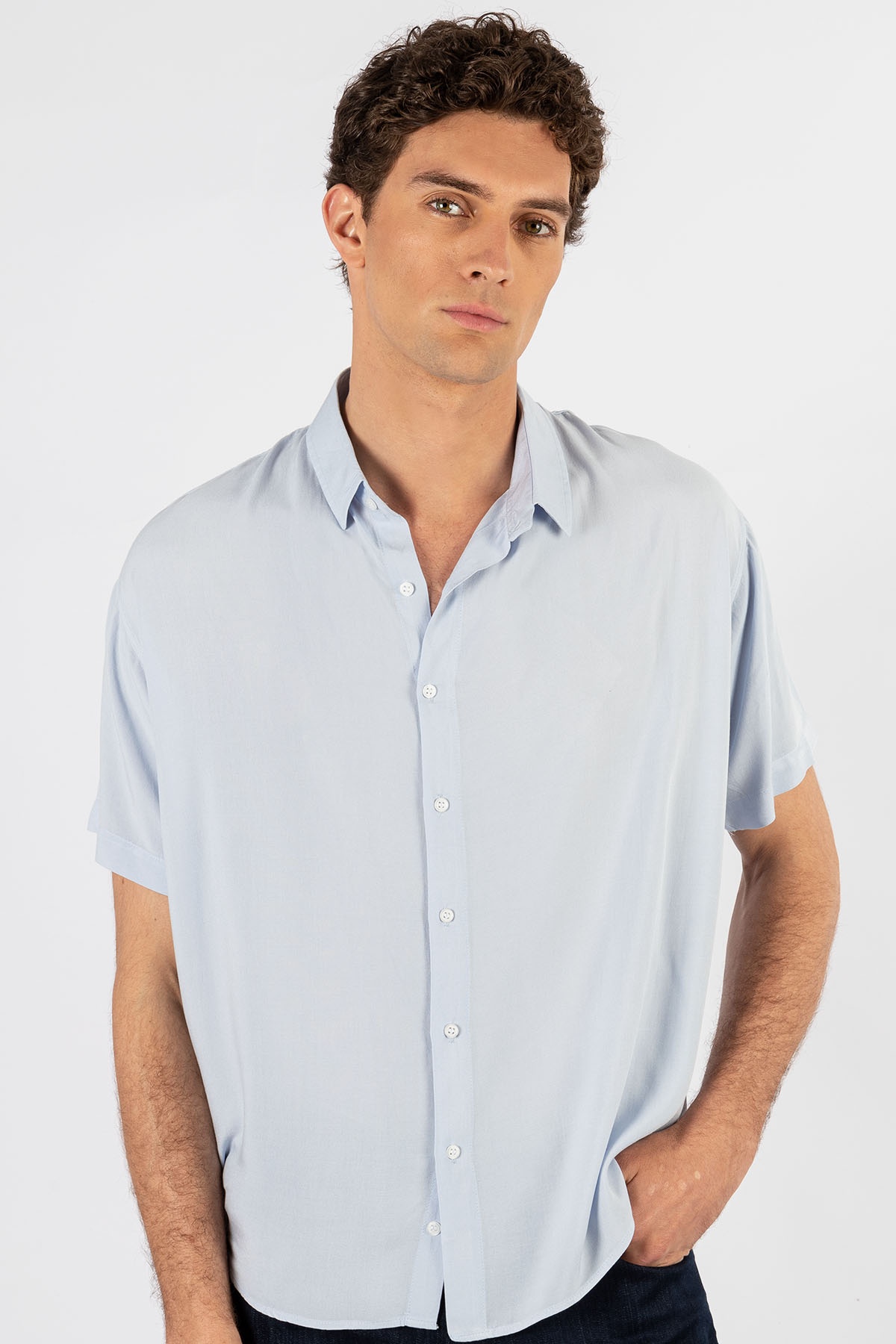 Jednobojni Plava Košulja