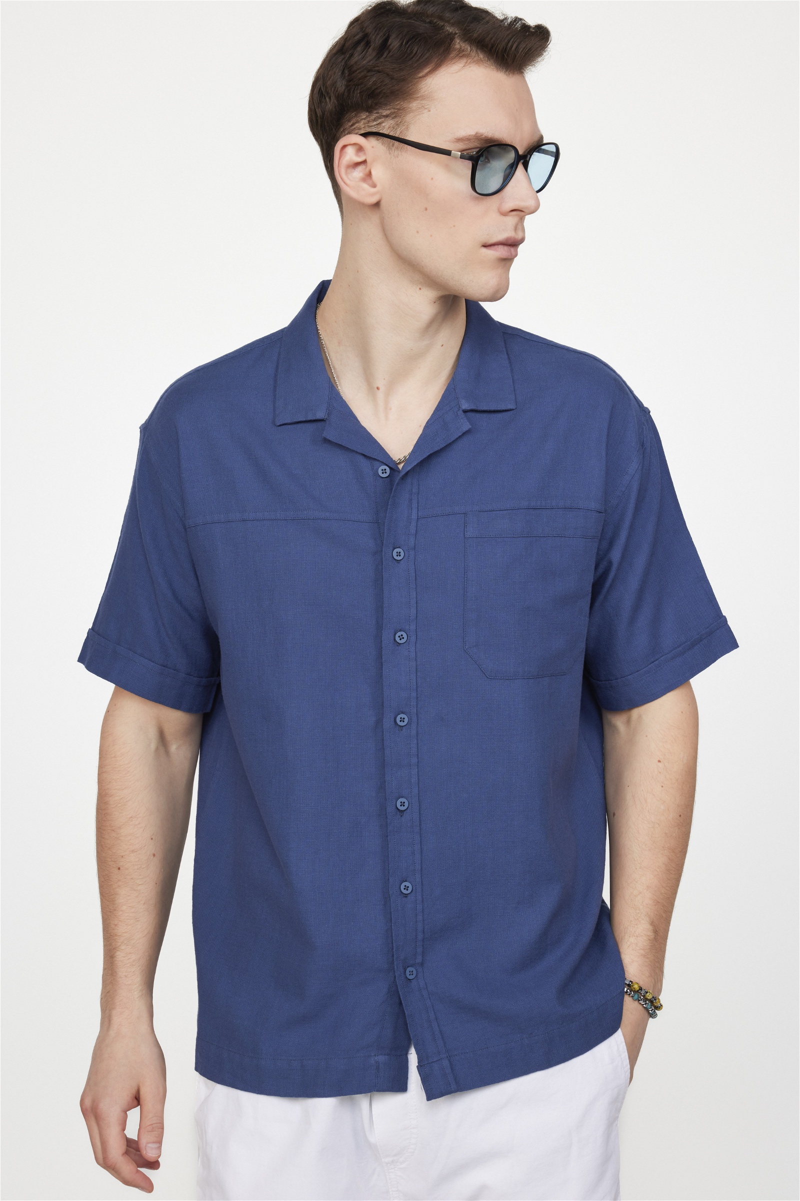 Plain Navy Blue Shirt