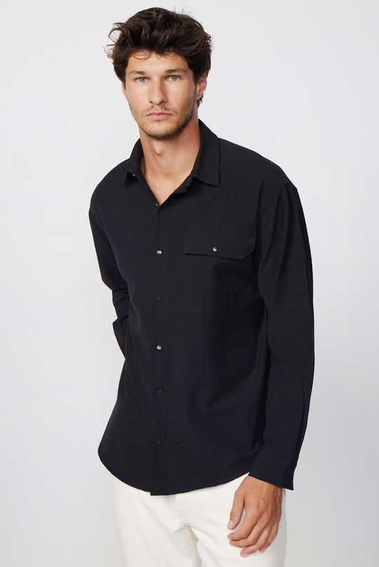 Textured Black Shirt Textured Black Shirt