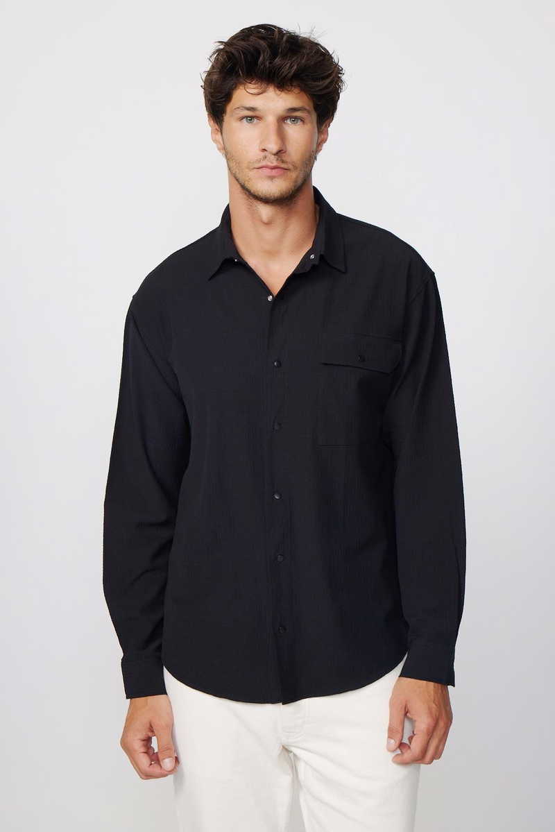 Textured Black Shirt Textured Black Shirt