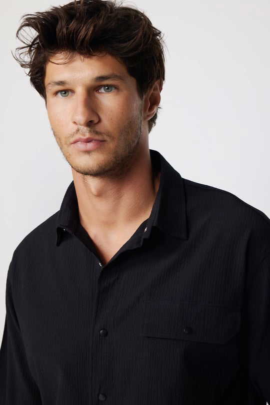 Textured Black Shirt Textured Black Shirt