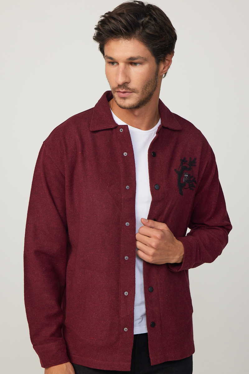 Plain Claret Red Shirt