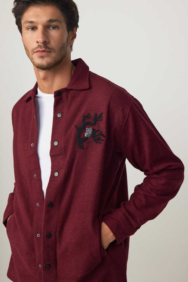 Plain Claret Red Shirt